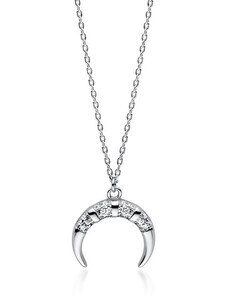 Stříbrný náhrdelník s měsícem a zirkony - Meucci SLN045
