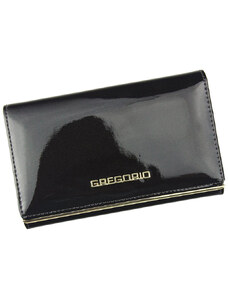 Barebag Gregorio tmavě hnědá lakovaná dámská kožená peněženka v dárkové krabičce