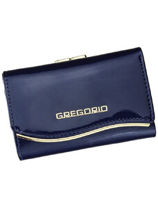 ELOAS Modrá lakovaná malá dámská kožená peněženka v dárkové krabičce
