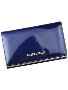 Gregorio modrá lakovaná dámská kožená peněženka v dárkové krabičce
