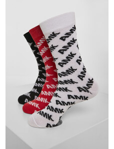 MT Accessoires AMK Allover Socks 3-Pack černá/červená/bílá