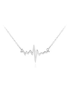 MINET Stříbrný náhrdelník z lásky HEARTBEAT