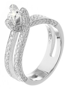 Zlatý prsten s diamanty ZPRA050B-54-1000