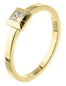 Zlatý prsten s diamanty ZPTO161Z-58-1000