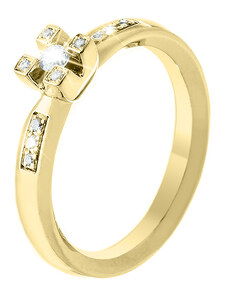 Zlatý prsten s diamanty ZPTO184Z-57-1000