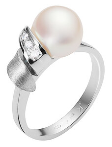 Zlatý prsten s perlou a diamanty ZPPE166B-60-1000B