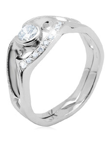Zlatý prsten s diamanty ZPDI019B-54-1000