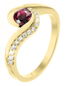 Zlatý prsten s rubínem a diamanty ZPTO209Z-59-1400