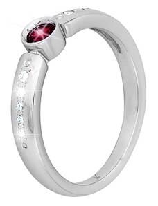 Zlatý prsten s rubínem a diamanty ZPCS057B-62-1400