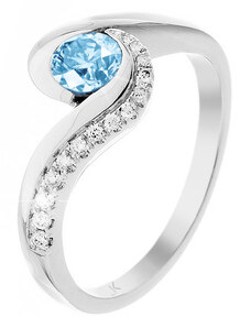 Zlatý prsten s topazem a diamanty ZPTO209B-48-1200