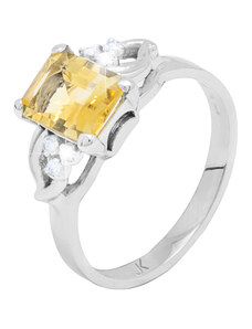 Zlatý prsten s citrínem a diamanty ZPVE039B-61-1900