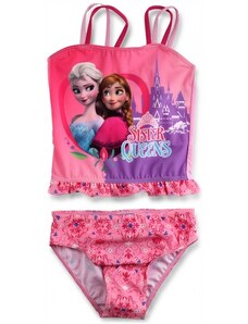 Setino Dívčí dvojdílné plavky Ledové království - Frozen - motiv Sister Queens - světle růžové