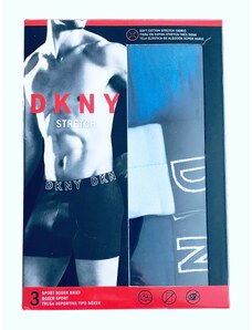DKNY DKNY Stretch Cotton Blue stylové sportovní bavlněné boxerky 3 ks - L / Modrá / DKNY