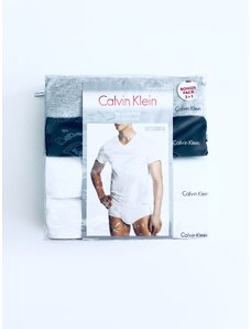 Calvin Klein Calvin Klein V-Neck Cotton stylová bavlněná trika Classic Fit s mini nápisem 4 ks - M / Vícebarevná / Calvin Klein