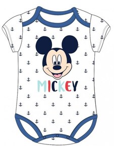 E plus M Kojenecké / chlapecké / dětské body / tričko s krátkým rukávem Mickey Mouse - Disney - bílé