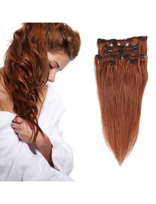 GIRLSHOW Clip in vlasy 45 cm lidské Remy, 70 g - odstín 30 (kaštanová)