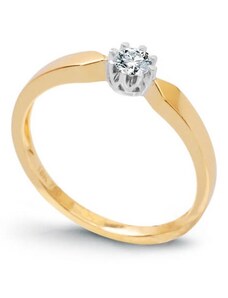 Staviori Zlatý prsten s briliantem žluté a bílé zlato Au 0,585 - PXD1929