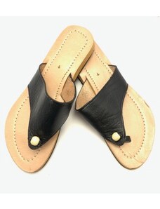 MagBag Dámské kožené pantofle s korálkem černé