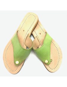 MagBag Dámské kožené pantofle s korálkem zelené