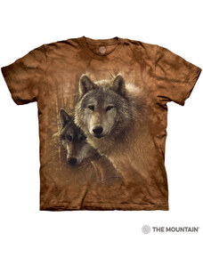 Pánské batikované triko The Mountain - Vlci v lese