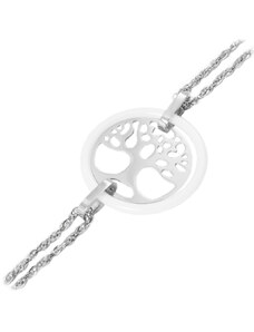 BM Jewellery Dámský náramek strom života z chirurgické oceli KERAMIC S984080