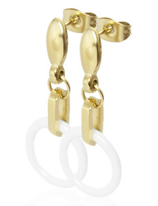 BM Jewellery Náušnice visací keramické 1,4 ⌀ RING gold S987050