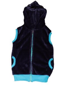Afrodit Hřejivá dětská vesta s kapucí Lionela tmavě modrá 116