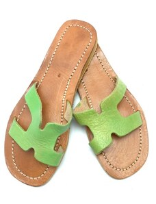 MagBag Dámské kožené pantofle zelené