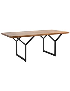 Nordic Design Přírodní masivní jídelní stůl Porto 180x90 cm s černou podnoží