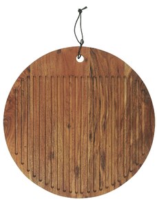 IB LAURSEN Kulaté krájecí prkénko Grooves Oiled Acacia 40,5 cm