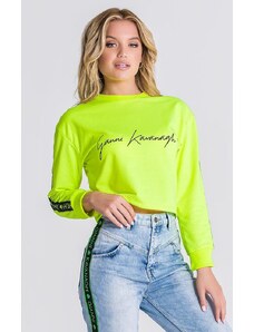 Gianni Kavanagh Yellow Neo Signature Cropped Sweater
