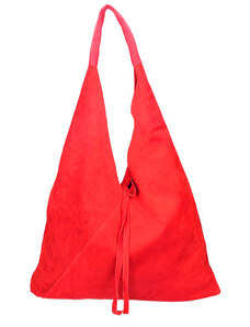BORSE IN PELLE Barebag Kožená velká dámská kabelka Alma červená
