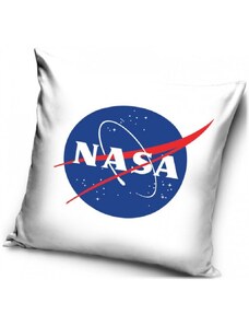 Carbotex Polštář NASA s logem Americké vládní agentury pro pro letectví a kosmonautiku - bílý - 40 x 40 cm