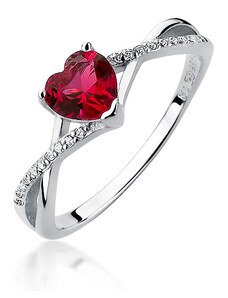 SYLVIENE Stříbrný prsten ASHLEY Ruby