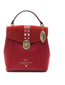 F.e.v. by Francesca E. Versace Luxusní kožený batůžek Francesca Versace - Červená