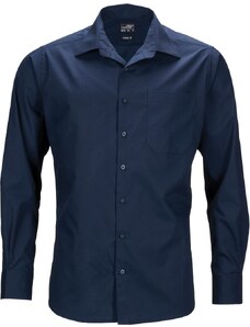 James & Nicholson Pánská košile s dlouhým rukávem James & Nicholson (JN642) Námořnická modrá S