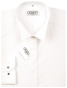 Společenská košile AMJ Comfort fit s frakovým límečkem - smetanová JDAF16