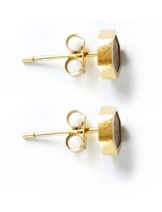 BeWooden Náušnice s dřevěným detailem Lini Earrings Hexagon