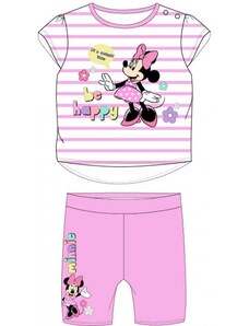 E plus M Kojenecká / dětská letní bavlněná souprava / set tričko a šortky Minnie Mouse - Disney - růžová