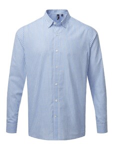 Premier Workwear Pánská kostkovaná košile s dlouhým rukávem Premier Workwear (PR252) Světlá modrá / Bílá S