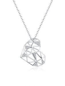 Royal Fashion náhrdelník Třpytivé geometrické srdce SCN364