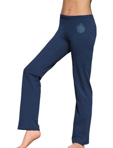 The Spirit of OM wellness kalhoty z bio bavlny dlouhé unisex- tmavě modré