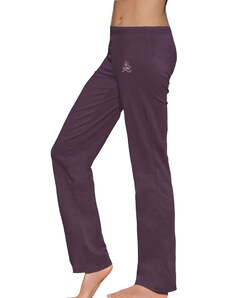 The Spirit of OM wellness kalhoty z bio bavlny dlouhé unisex - tmavě fialové