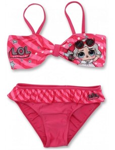 Setino Dívčí / dětské dvoudílné plavky L.O.L. Surprise - tm. růžové / panenka lolka