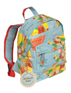 Rex London Modrý dětský batoh s motivy světové mapy World Map