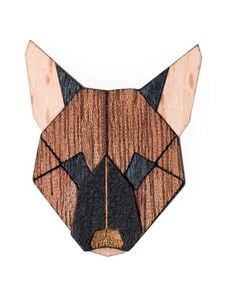BeWooden Dřevěná brož ve tvaru psa German Shepherd Brooch