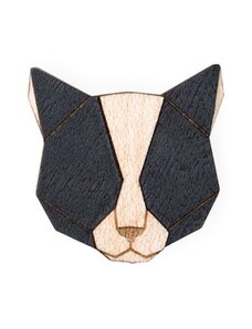 BeWooden Dřevěná brož Black Cat Brooch