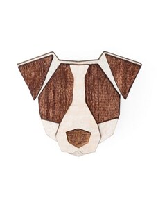 BeWooden Dřevěná brož ve tvaru psa Jack Russell Brooch