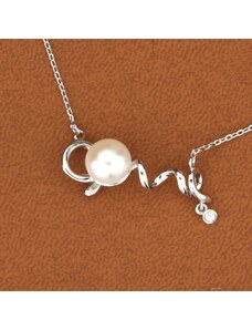 Tiniana Stříbrný náhrdelník s pravou říční perlou Ebba