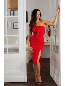 Červené, jednobarevné šaty bez ramínek | 50 kousků - GLAMI.cz